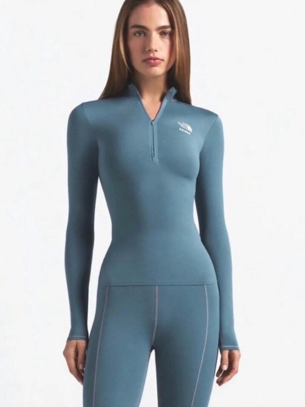 BNWT SKIMS x The North Face Half Zip Up Refina Long Sleeve Top Kyanite L